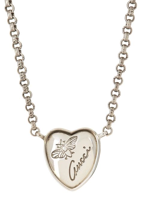 gucci flower necklace|gucci love heart necklace.